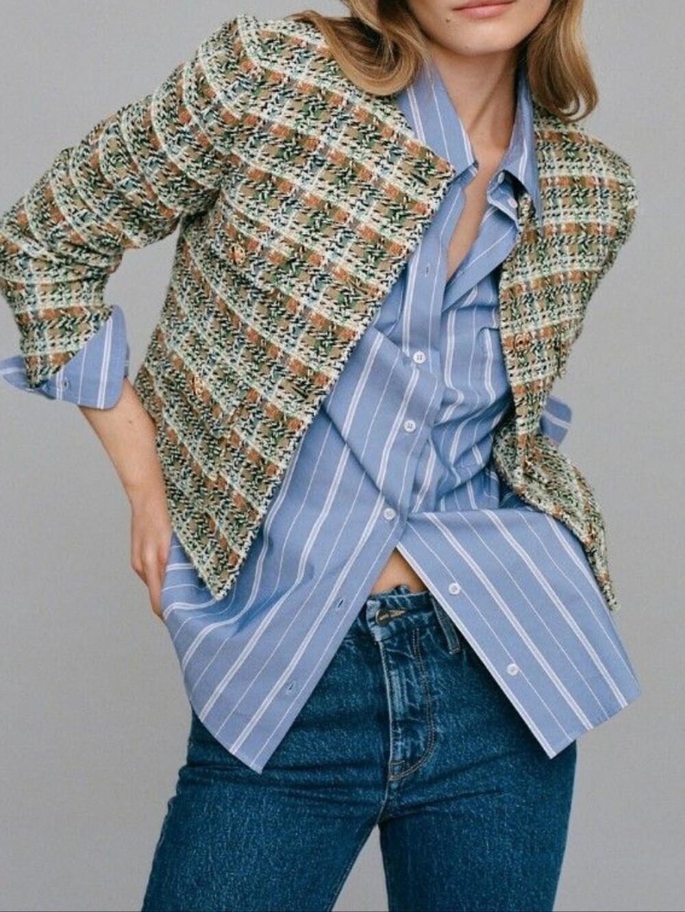 MANGO MNG | $130 Tweed Blazer L/XL